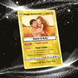 Custom Couple Pokemon Cards for Anniversary Day, Transform to Anime Styles - CPC-01
