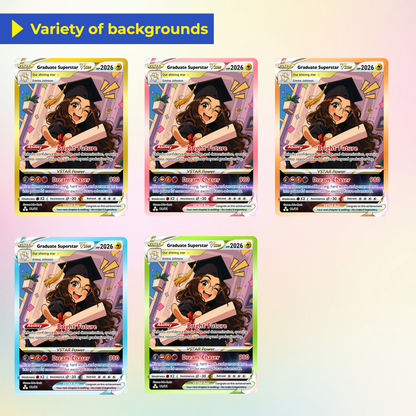 Graduate Superstar Personalized Pokémon Card - Custom Student Achievement Pokémon Card with Anime Picture for Kids, Students - Graduation Gift from Parents - CPC-BTS-05