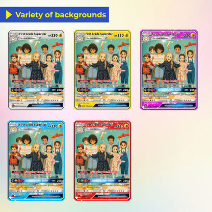 First Grade Gift from Parents, First Day of School Custom Anime Pokémon Card, Personalized Pokémon Card for Kids - Kindergarten Graduation Gift - CPC-BTS-12