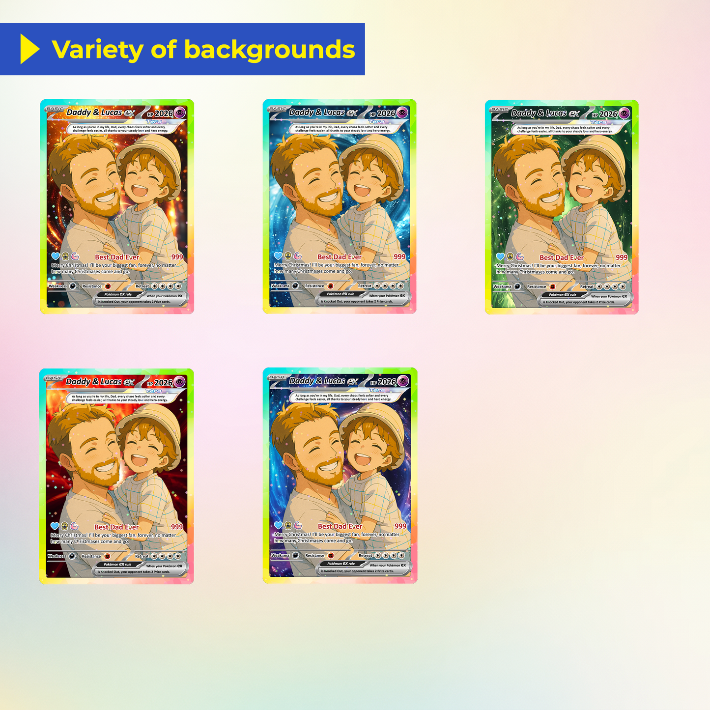 Best Dad Ever Pokemon Card, Custom Pokemon Card  - Anime-Inspired Personalized Pokemon Card for Dad - Perfect Gift for Dad - CPC-53