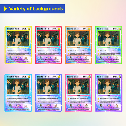 Back to School Custom Pokemon Card with Anime Style Transformation, Personalized Pokemon Card for First Day of School, Gift for Students, Son, Daughter - CPC-71