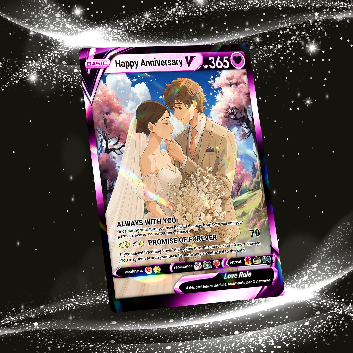 Happy Anniversary Personalized Pokémon Card, Anime Style Custom Pokémon Cards - CPC-03