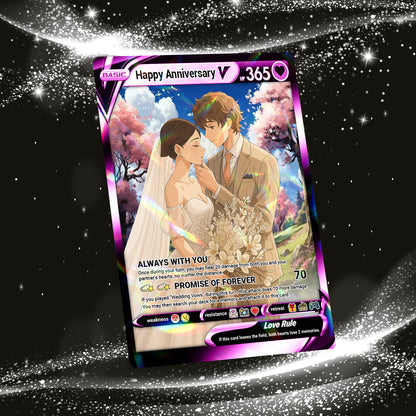 Happy Anniversary Personalized Pokémon Card, Anime Style Custom Pokémon Cards - CPC-03