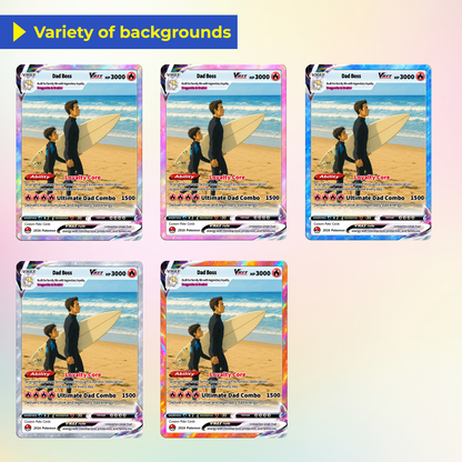 Perfect Gift from Wife & Kids - Happy Father's Day Custom Pokémon Card - Comic Anime Style Personalized Pokémon Card for Dad - Perfect Gift from Wife & Kids - CPC-125