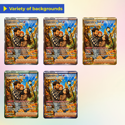 Trending Comic Anime-Inspired Personalized Pokémon Card for Dad - Happy Father's Day Custom Pokémon Card - Perfect Gift for Dad - CPC-114