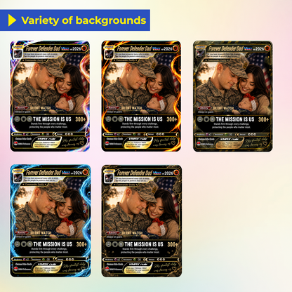 Special Edition Custom Pokémon Card for Military Dad - Father’s Day Personalized Pokémon Card for The Army Dad - Comic Anime Customizable Gift from Wife, Son & Daughter - CPC-142