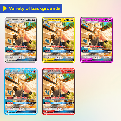 2026 Father's Day Custom Pokémon Card - Comic Anime Style Personalized Pokémon Card for Dad - Perfect Gift from Wife & Kids - CPC-118