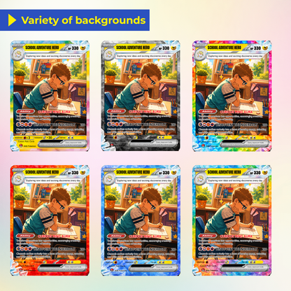 Back to School Personalized Pokémon Card - Custom Pokémon Card with Anime Picture for Kids, Students - First Day of School Gift from Parents - CPC-BTS-04