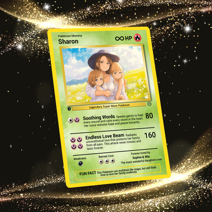 Pokemon Mommy Card - Mother's Day Custom Pokemon Card  - Anime-Inspired Personalized Pokemon Card for Mom | Customizable Trading Cards - CPC-37