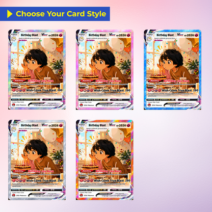 Happy Birthday Custom Pokémon Card - Personalized Pokémon Card by Animated Photo - Customizable Pokémon Gift from Parents, Grandparents for Kids - CPC-DOB-02