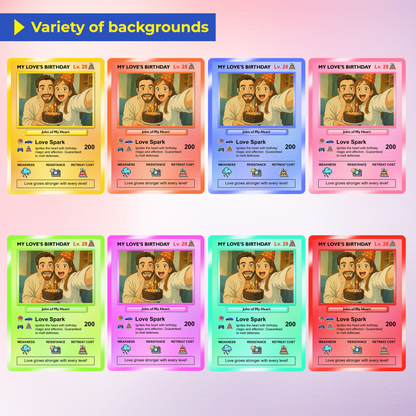 Customizable Pokemon Cards for Birthday, Anime Transformation Personalized Pokemon Card, Birthday Custom Pokemon Card for Couples - CPC-45