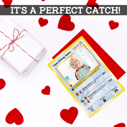 Happy Birthday Custom Pokémon Card, Anime Ghibli-style Art Transformation Personalized Pokémon Card for Date of Birth - CPC-49