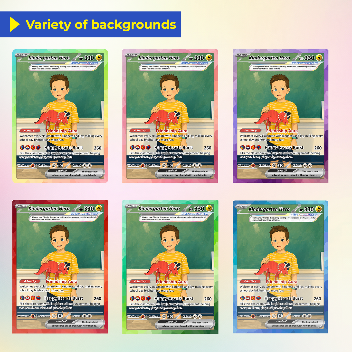 First Day of School Personalized Pokémon Card - Custom Anime Pokémon Card for Kids - Kindergarten Graduation Gift, First Grade Gift from Parents - CPC-BTS-10