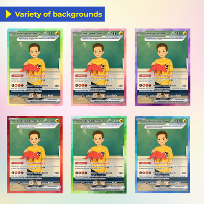First Day of School Personalized Pokémon Card - Custom Anime Pokémon Card for Kids - Kindergarten Graduation Gift, First Grade Gift from Parents - CPC-BTS-10
