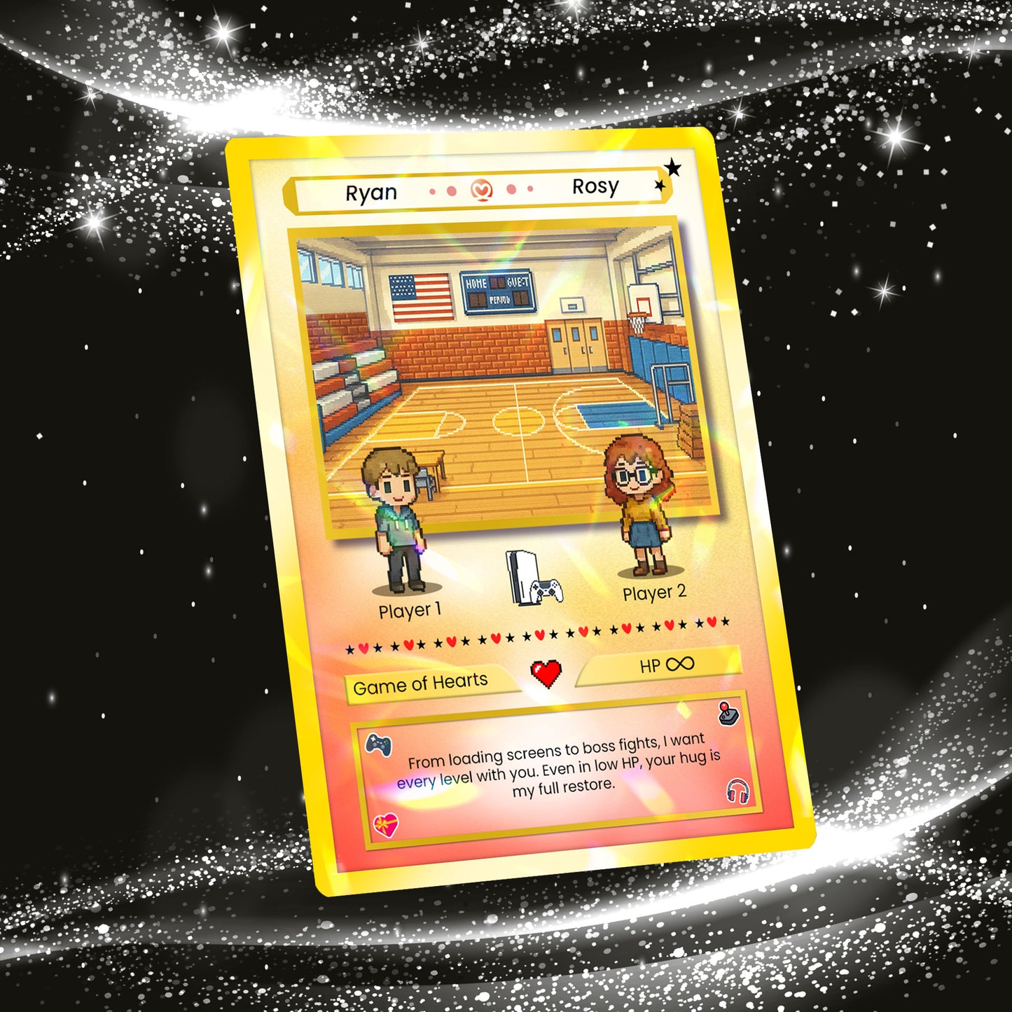 Custom Poke Card for Couple - Anime-Inspired Ghibli Aesthetic Pocket Monster Gift - Characters Customizable - CPC-21