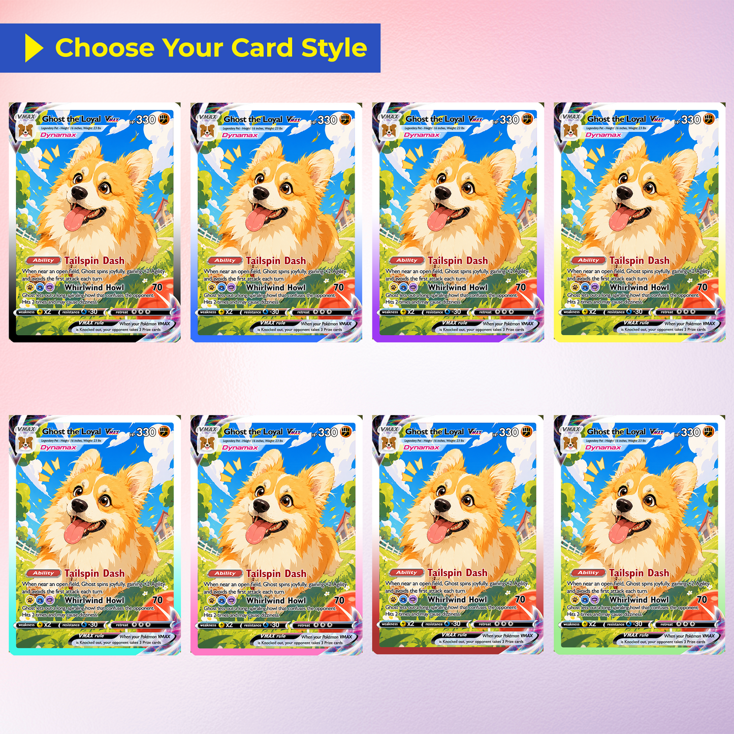 Custom Pokémon Card for Pet Lovers - Personalized Pokemon Card with Pet Photo for Dog Mom, Cat Mom, Dog Dad, Cat Dad - CPC-Pet-01