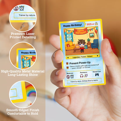 Happy Birthday Custom Pokémon Card - Pixel Characters &, Photo Upload Personalized Pokémon Card - CPC-13