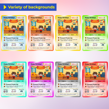Happy Birthday Custom Pokémon Card - Pixel Characters Personalized Pokémon Card - Unique Gift for Date of Birth - Best Anime-Inspired Cards for Friends, Son, Daughter, Partner - CPC-13