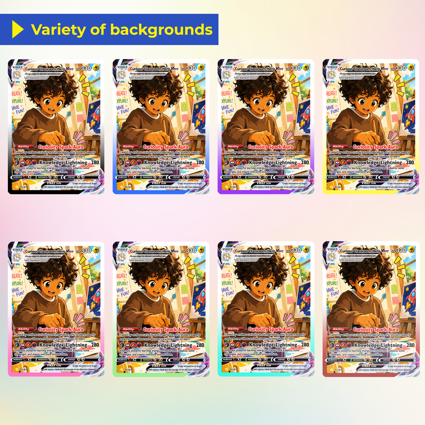 Back to School Personalized Pokémon Card - Custom Pokémon Card with Anime Picture for Kids, Students - First Day of School Gift from Parents - CPC-BTS-02