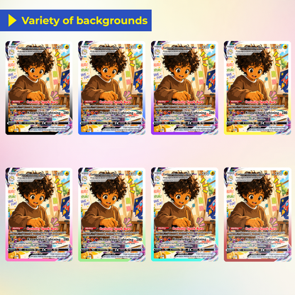 Back to School Personalized Pokémon Card - Custom Pokémon Card with Anime Picture for Kids, Students - First Day of School Gift from Parents - CPC-BTS-02