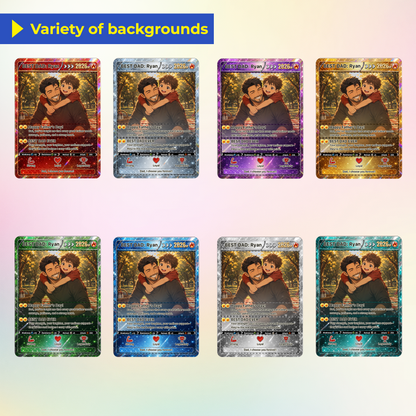 Happy Father's Day Custom Pokémon Card - Anime Styles Personalized Pokémon Card for Dad - Perfect Classic Pokémon Card from Wife & Kids - CPC-112