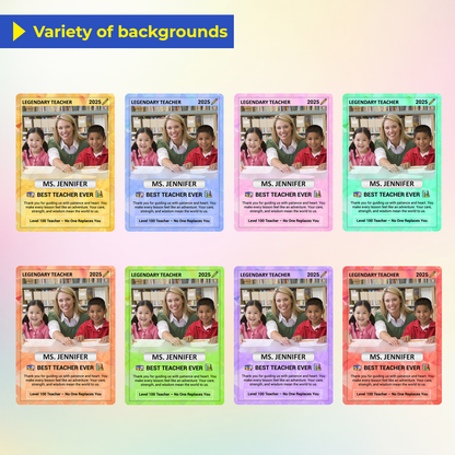 Legendary Teacher Gift Card, Custom Pokemon Cards Teacher Appreciation, Change Your Photo to Ghibli Style, Thank You Teacher Gift, Personalized Pokemon Cards - CPC-67