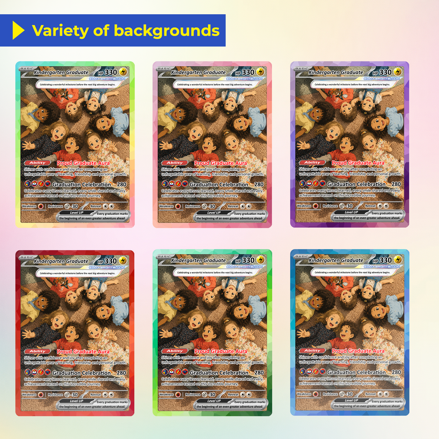 Kindergarten Graduation Custom Pokémon Card, Kindergarten Graduate Personalized Pokémon Card, Graduation Gift for Kindergarten Boy and Girl - First Day of School Gift - CPC-BTS-15