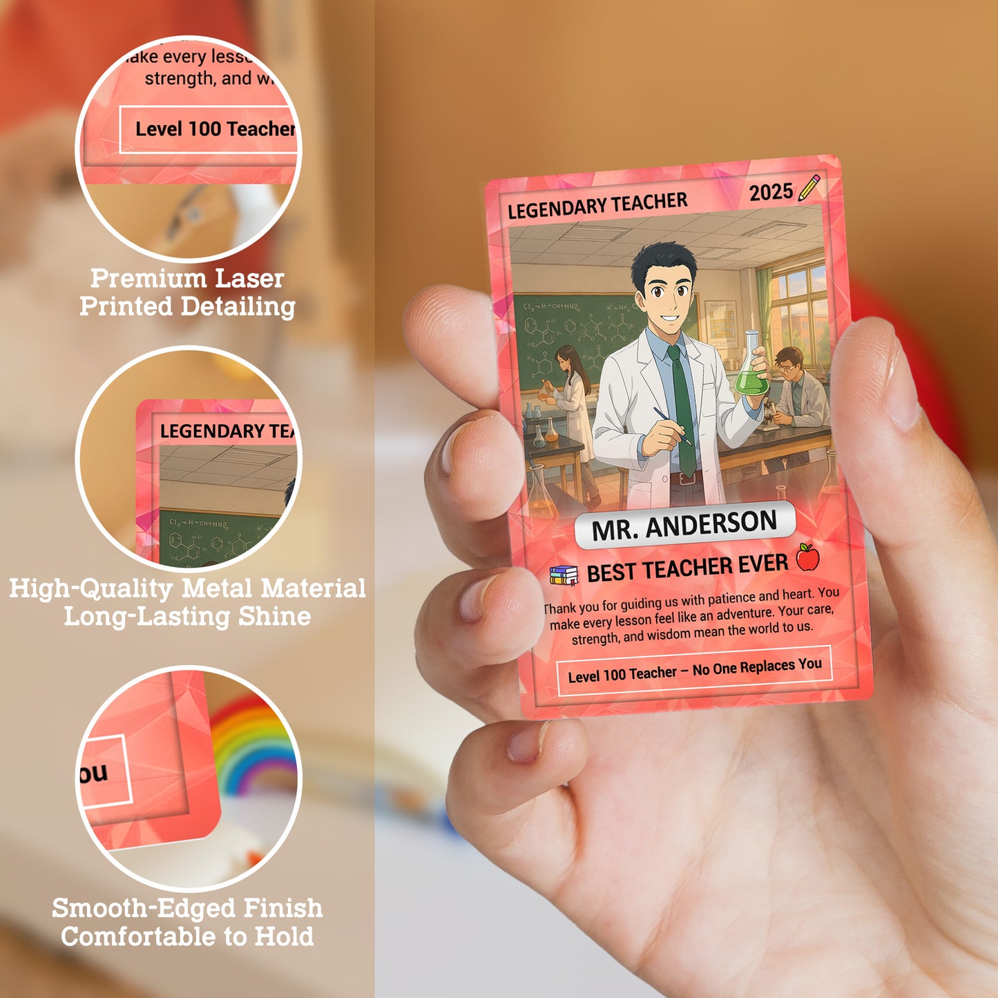 Custom Pokemon Cards Teacher Appreciation, Change Your Photo to Ghibli Style, Thank You Teacher Gift, Personalized Pokemon Cards - CPC-63