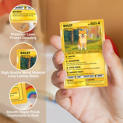 Deep Customizable Pokémon Card for Pet Lovers, Personalized Pokémon Card with Pet Photo for Dog Mom Cat Mom Dog Dad Cat Dad - CPC-09