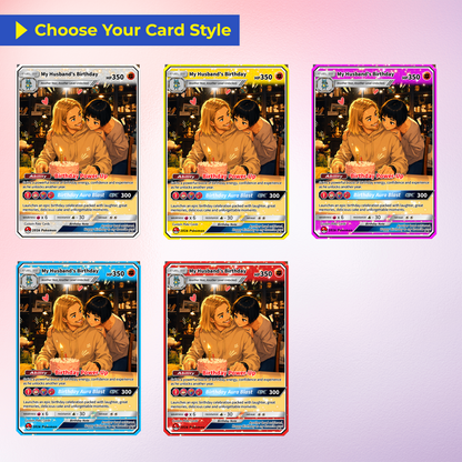 Happy Birthday Custom Pokémon Card for Him - Personalized Pokémon Card by Animated Photo - Customizable Pokémon Gift from Girlfriend, Wife for Boyfriend & Husband - CPC-DOB-07