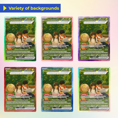 Back to School Custom Pokémon Card - Dream Big Personalized Pokémon Card with Anime Picture for Kids, Students - First Day of School Gift from Parents - CPC-BTS-20