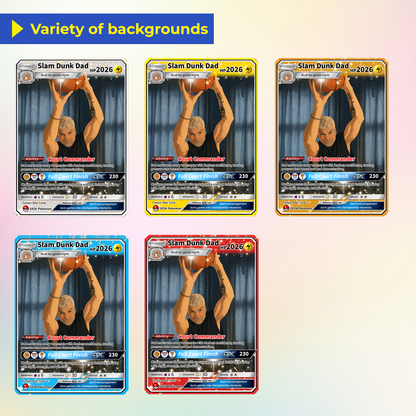 Happy Father's Day Custom Pokémon Card for Basketball Dad - Father’s Day Personalized Pokémon Card for Sport Dad - Comic Anime Customizable Gift from Supporter, Wife, Son & Daughter - CPC-136