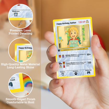Happy Birthday Custom Pokémon Card, Anime Ghibli-style Art Transformation Personalized Pokémon Card for Date of Birth - CPC-49