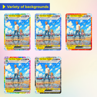 Happy Father's Day Custom Pokémon Card - Comic Anime Style Personalized Pokémon Card for Dad - Perfect Gift for Dad - CPC-116
