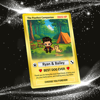 Pixel Characters Custom Pokémon Card for Pet Lovers, Anime-style Inspired Personalized Pokémon Card for Dog Dad Dog Mom - CPC-18