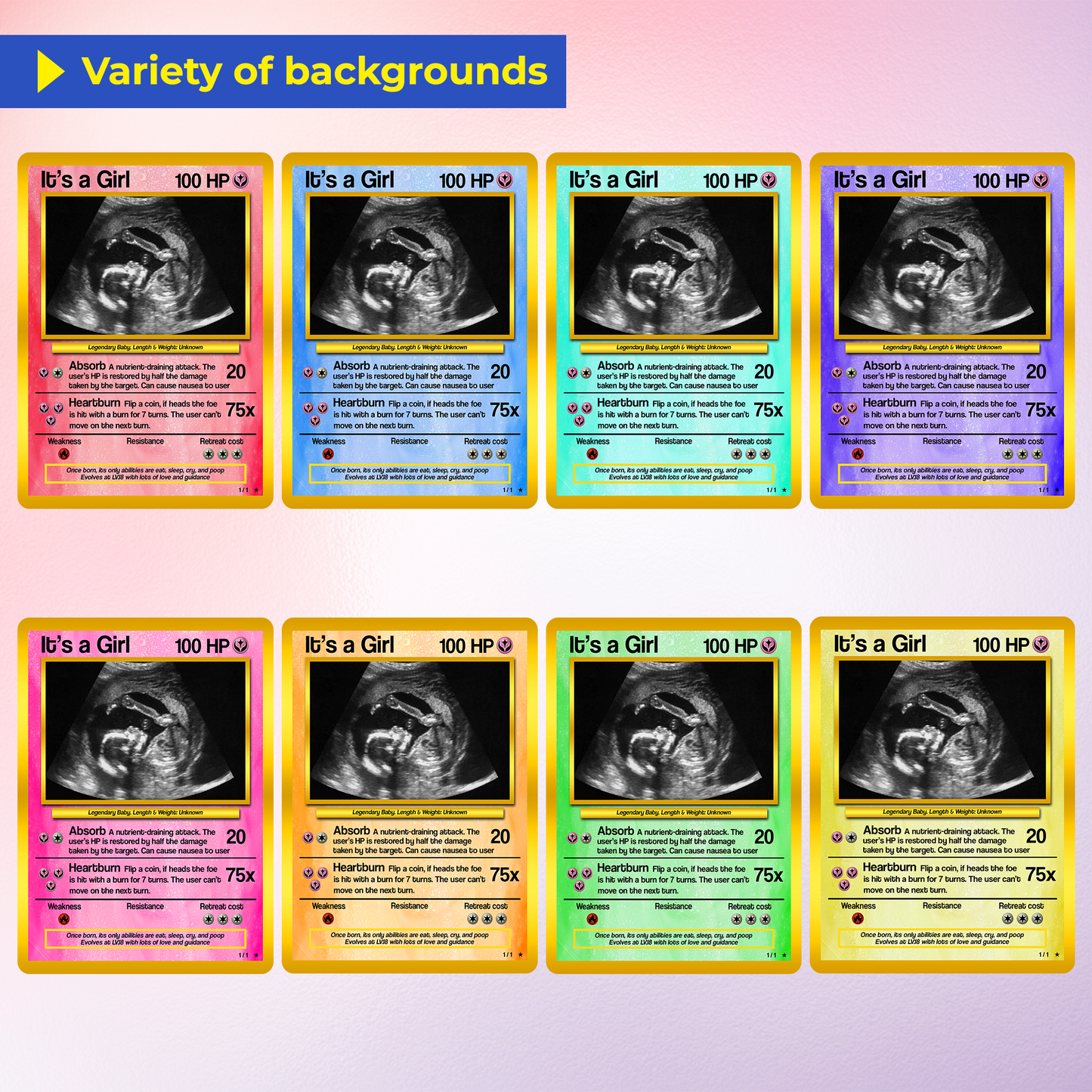 Baby Announcements Custom Pokemon Card, Pregnancy Announcement Personalized Pokemon Card, Custom Poke Card Gift for Him and Her, Birth Announcement Cards - CPC-52
