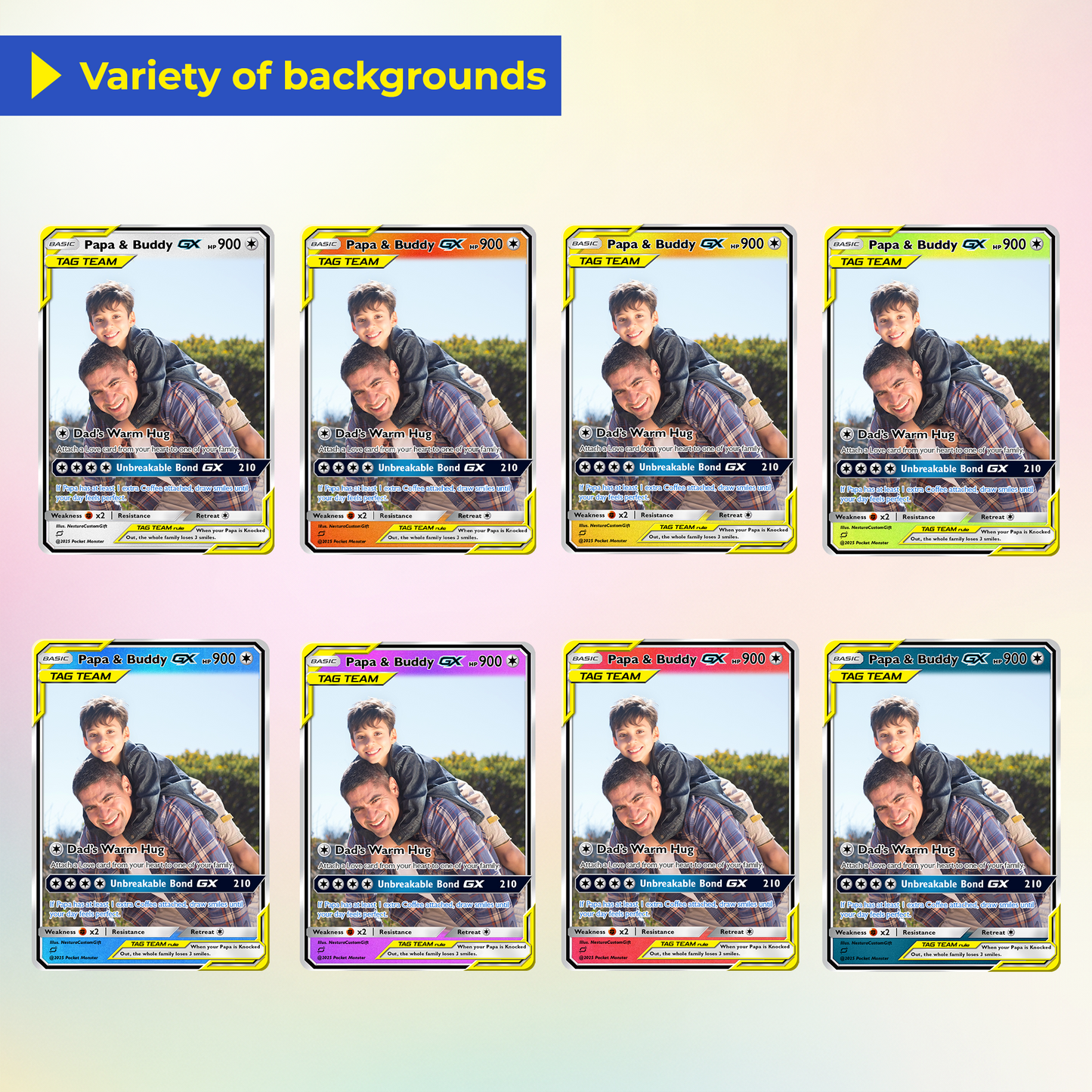 Custom Pokemon Card for Dad - Anime-Inspired Personalized Pokemon Card for Dad - Perfect Gift for Dad - CPC-60