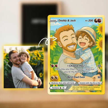 Best Dad Ever Pokemon Card, Custom Pokemon Card  - Anime-Inspired Personalized Pokemon Card for Dad - Perfect Gift for Dad - CPC-58