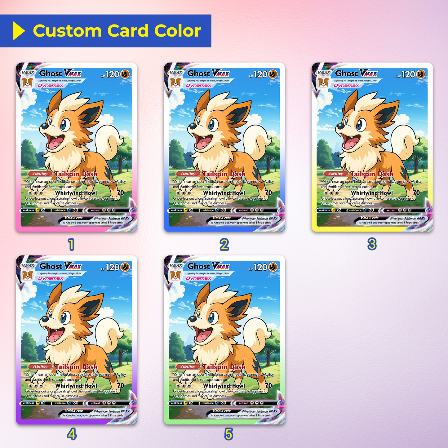Custom Pokémon Card for Pet Lovers - Personalized Pokemon Card with Pet Photo for Dog Mom, Cat Mom, Dog Dad, Cat Dad - CPC-41