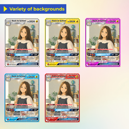 Back to School Custom Pokémon Card with Anime Picture for Kids, Students, Uniqye Gift for Pokémon Fans - Personalized First Day of School Gift from Parents - CPC-BTS-22