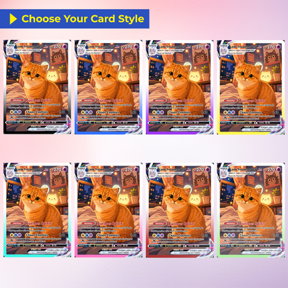 Custom Pokémon Card For Cat Lovers - Personalized Poke Cards with Animated Cat Photo - Unique Gift for Cat Mom, Cat Dad - CPC-Pet-06