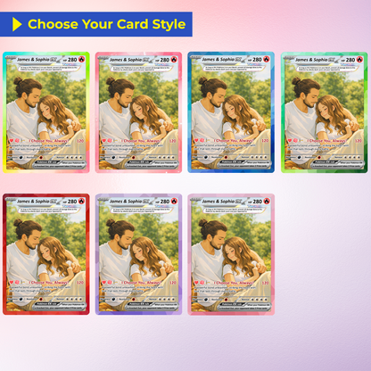 Custom Pokémon Cards with Anime Picture, Personalized Poke Cards Animated Style Gifts for Him and Her - CPC-04.B