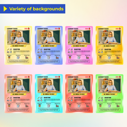 Custom Pokemon Cards Teacher Appreciation with Anime Photo, Change Your Photo to Ghibli Style, Thank You Teacher Gift from Parents & Students, Personalized Pokemon Cards - CPC-66.A