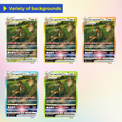 Father's Day Custom Pokémon Card for Fishing Dad - Father’s Day Personalized Pokémon Card for Fishing Lovers - Comic Anime Customizable Gift from Wife, Son & Daughter - CPC-139