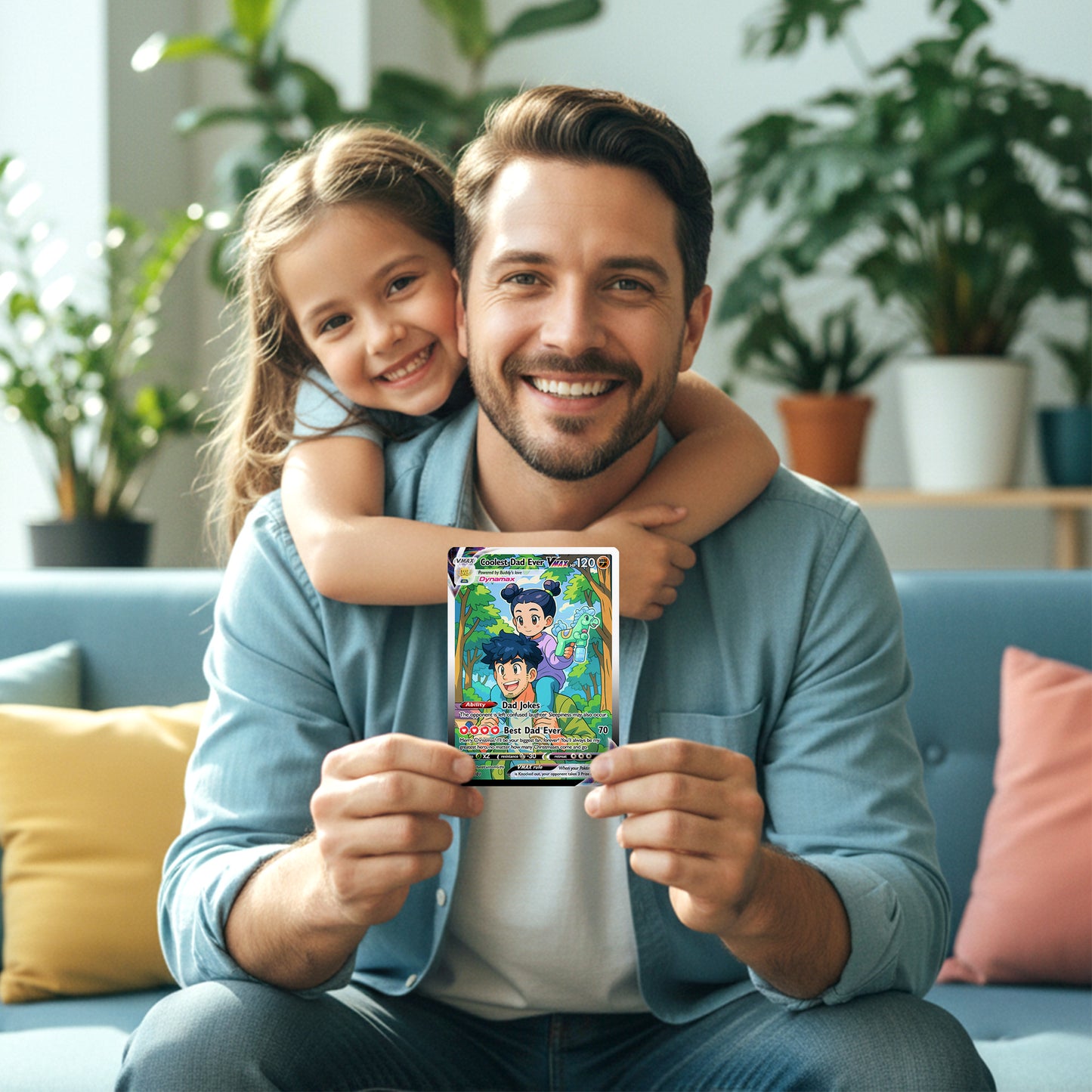 Coolest Dad Ever Pokemon Card, Custom Pokemon Card - Anime-Inspired Personalized Pokemon Card for Dad - Perfect Gift for Dad - CPC-55