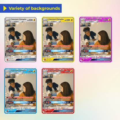 Classroom Champion Back to School Personalized Pokémon Card - Custom Pokémon Card with Anime Picture for Kids, Students - First Day of School Gift from Parents - CPC-BTS-03