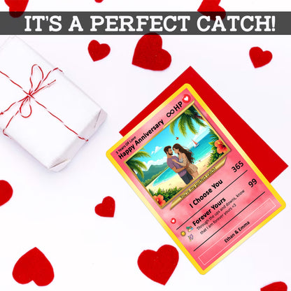 Personalized Anime-Inspired Pokemon Card - Custom Pokemon Card for Couple - Holographic Effect Available - CPC-25