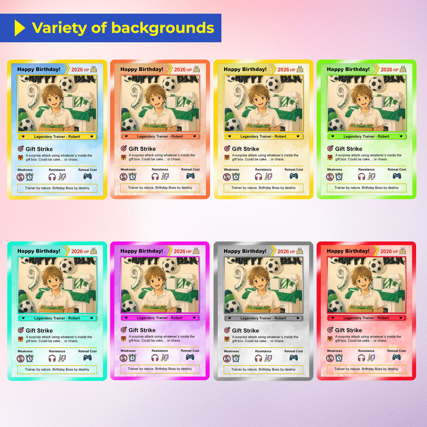 Personalized Pokémon Card for Date of Birth, Happy Birthday Custom Pokémon Card - CPC-43