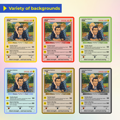 Classic Vibe Custom Pokémon Card for 2026 Father's Day - Anime Styles Personalized Pokémon Card for Dad - Perfect  Pokémon Card from Wife & Kids - CPC-109
