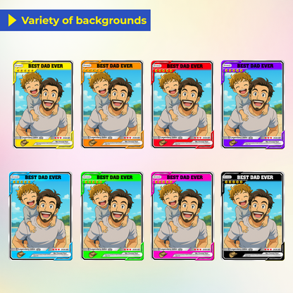 Custom Pokemon Card  - Anime-Inspired Personalized Pokemon Card for Dad | Daddy & Me Customized Poke Gift - Customizable Trading Cards - CPC-16